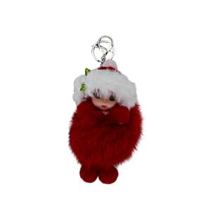 Red fluffy baby keychain with white hat, Giftdesign Pufamo collection - Keychain