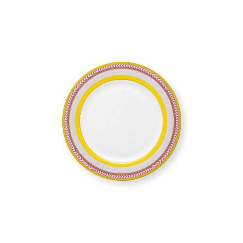 Talerz porcelanowy, Pip Studio, Stripes Yellow, 23cm, kolekcja Pip Chique