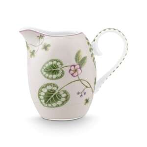 Lily&Lotus Off White Milchkanne, 250ml, Blumenmuster, Porzellan, weißer Hintergrund - Krüge