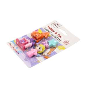 Zestaw 4 kolekcjonerskich gum do mazania Hobby & Fun, w tym wróżka, jednorożec, zamek i gwiazda, idealny dla dzieci i kolekcjonerów - Gumka