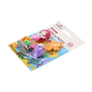 Ocean Radiere typu Puzzle Zestaw kolekcjonerskich gum do ścierania 4 szt., Syrenka, Konik morski, Ryba, Koral, Bez PVC - Gumka