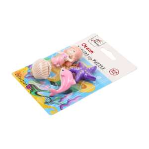 Ocean Gumki do Mazania Zestaw Kolekcjonerski 4 szt., Syrenka, Delfin, Gwiazda Morska, Muszla, Różowy, Gift Design - Gumka