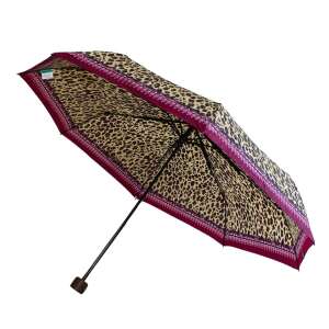 Perletti Mini-Schirm mit Leopardenmuster, automatischem Öffnen und Schließen, kompakt und tragbar, ideal für Frauen - Perletti