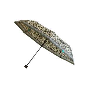 Mini parasol Perletti dla kobiet, khaki w panterkę - Parasol