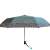 Perletti green mini umbrella with floral pattern, open, angled view