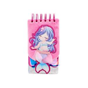 Little Mermaid 3D Notebook with 120 pages, pink plush cover with mermaid design - Office paper product