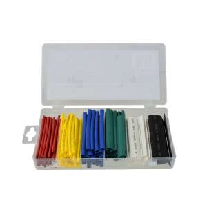 GEKO G02813 Zsugorcső készlet, 128 darab válogatott színek - Zsugorcső