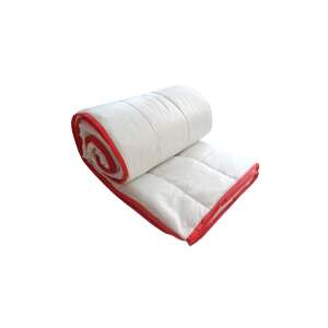 Alcam TNT quilted duvet, 180x200 cm, white with red trim, rolled up - Duvet
