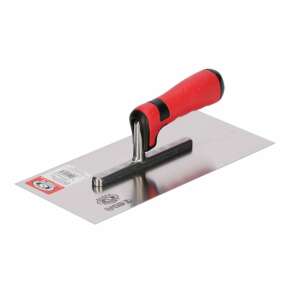 Stainless steel trowel, Olejnik, 13x28 cm, 0.7 mm, soft handle, red - Plaster Trowel
