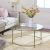 Artool Coffee Table with Glass Shelf, Round, Steel, Gold, 84x45.5 cm 125163739