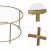 Artool Coffee Table with Glass Shelf, Round, Steel, Gold, 84x45.5 cm 125163739