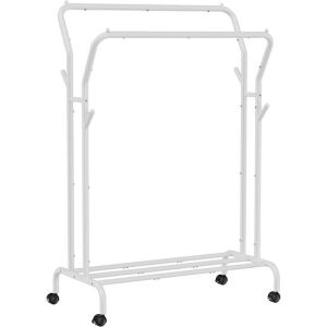 Artool white mobile clothing rack with shoe shelf, steel frame - Clothing Rack