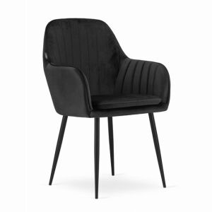 Artool Lugo Velvet Metal Chair, Black, 57.5x56.5x86.5 cm
