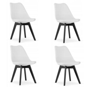 Artool Mark White and Black Dining Chairs Set of 4, Scandinavian style - Kitchen Furniture
