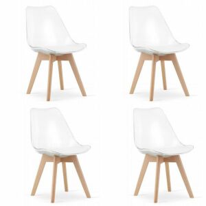 Artool Mark transparent dining chairs set of 4, scandinavian style with wooden legs - Kitchen Furniture