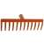 Orange metal rake with 12 tines