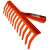 Orange metal rake with 12 tines