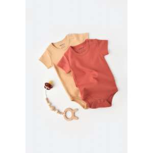 BabyCosy organic cotton baby bodysuit set, 2 pack, mustard and cinnamon - Babies & Toddler