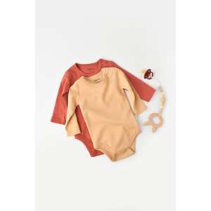 BabyCosy 2 pack organic cotton long sleeve baby bodysuit set in mustard and cinnamon colors - Babies & Toddler