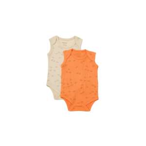 BabyCosy 2-pack sleeveless baby bodysuit, Stone/Apricot, 0-3 months, organic cotton and modal blend, printed with leaves - Babies & Toddler