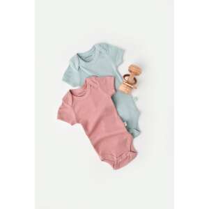 BabyCosy organic cotton and modal baby bodysuit set, 2 pack, mint and rose, 6-9 months - Babies & Toddler