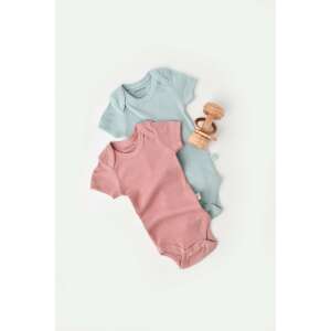 BabyCosy organic cotton and modal baby bodysuit set, mint and rose, 9-12 months - Babies & Toddler
