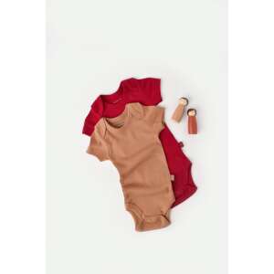 BabyCosy organic cotton and modal baby bodysuit set, 2 pack, brown and red, 12-18 months - Babies & Toddler