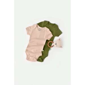 BabyCosy organic cotton and modal baby bodysuit set, 2 pack, green and blush, 12-18 months - Babies & Toddler