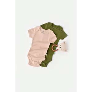 BabyCosy organic cotton and modal baby bodysuit set, 2 pack, green and blush, 3-6 months - Babies & Toddler
