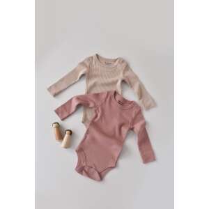 BabyCosy 2-pack long sleeve bodysuit set in organic cotton and modal, blush and beige - Babies & Toddler