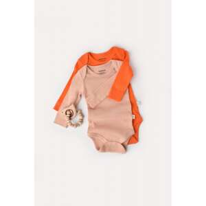 BabyCosy organic cotton and modal long sleeve bodysuit set for baby, 2 pack, peach and orange - Babies & Toddler