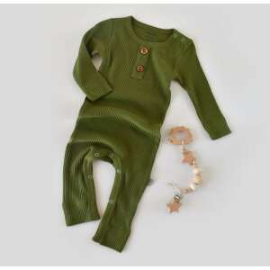 BabyCosy green organic cotton and modal long sleeve romper with snap buttons, size 12-18 months - Babies & Toddler