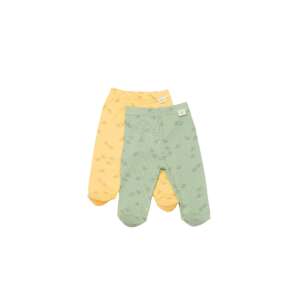 BabyCosy Printed Footed Pants Set of 2, 6-9 Months, Lemon/Green, 50% Modal 50% Organic Cotton - Babies & Toddler