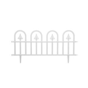 White plastic garden edging fence, 60x30.5 cm, set of 4 - Garden Edging