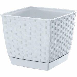 Prosperplast RATOLLA Square Flower Pot, 19 x 19 cm, 3.8 L, White 125164629 - Landscaping