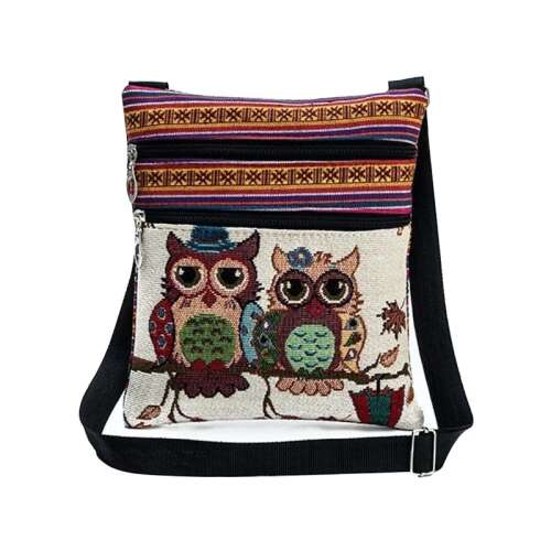 Owl shoulder bag with colorful pattern, perfect for kids
