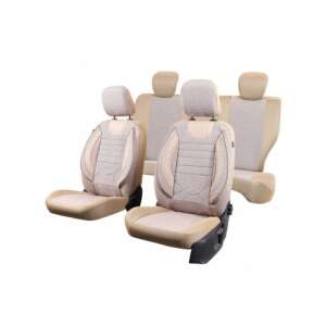 Set huse auto City Beige Umbrella. Dimensiune universală, durabile și compatibile cu airbag. - Huse pentru scaune auto