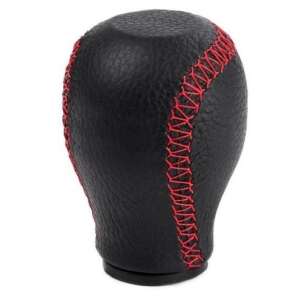 Buton schimbător de viteze universal Carpassion din piele neagră și roșie - Cutii viteze auto