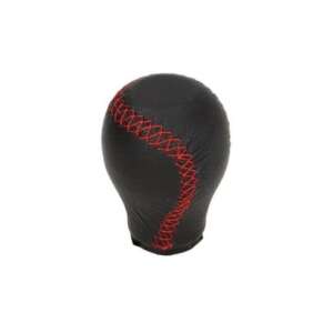 Buton schimbător de viteze Carpassion negru și roșu din piele - Cutii viteze auto