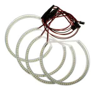 Kit Angel Eyes LED SMD pentru BMW E30, E32, E34, 4 inele cu cabluri și accesorii - BMW Lumini auto