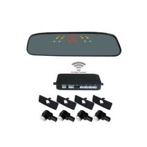 Parkolásérzékelők S306W vezeték nélküli parkolóradar tükör kijelzővel, fekete - Parkolássegítő rendszer