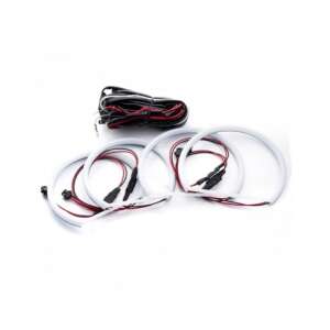 Kit BMW E46 Angel Eyes LED Cotton, 2x131mm + 2x146mm, inele LED albe, cablaj, accesorii de montaj - BMW Lumini auto