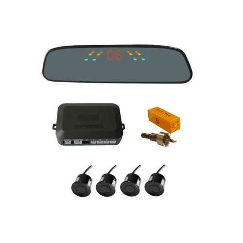 Parkolásérzékelők kijelzővel a tükörben Matt fekete, Xenon Bright®