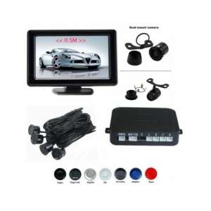 Rear parking sensor system with 4.3 inch LCD display and 4 sensors, black - Parking Assistance System