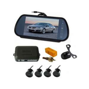 Rear view mirror with 7 inch LCD display, 4 parking sensors, and rear camera - Parking Assistance System