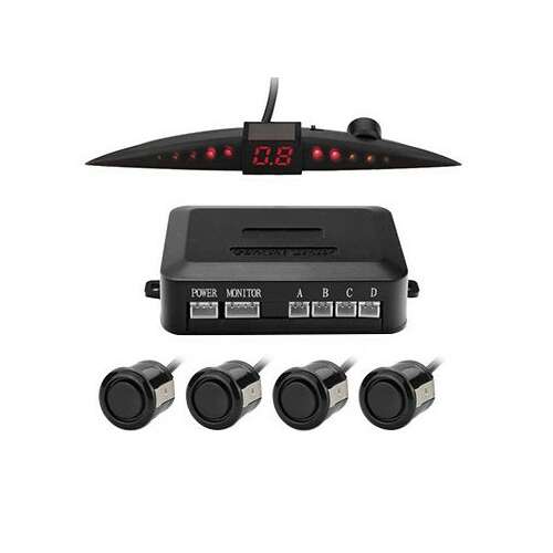 Ultra Slim LED Display Parking Sensors with 4 Sensors, Black