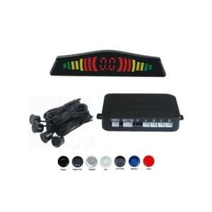 Black parking sensor system with display, 4 sensors, LED display, audible alarm, easy installation - Parking Assistance System
