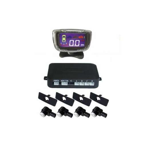 Senzor de parcare S500 cu afișaj LED, tip OEM, argintiu, set complet