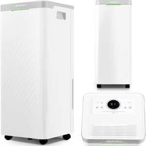 Berdsen 3.5L Dehumidifier, white, multiple views - Electric fireplace, Dehumidifier, Space Heater, Electric Heating Panel and Wood-burning fireplace