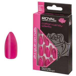 ROYAL Glue-On Nail Tips Set 24, Cotton Candy Stiletto, Adhesive Included 98622378 - Vanity Table, Makeup Set, Fragrance